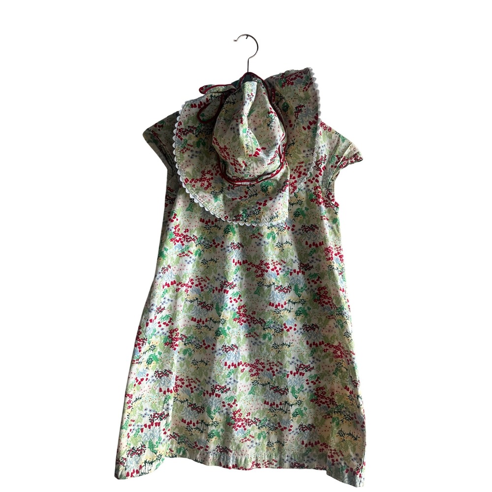 Hanna Andersson Dress Set Kids 140 Wildflower Floral Cotton Hat Set GW/005830